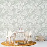 White Flowers Peel and Stick Wallpaper - FL016