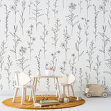 Minimal Floral Peel and Stick Wall Mural - FL020