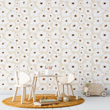 Boho Beige Floral Peel and Stick Wallpaper - FL024