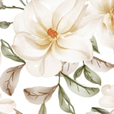 White Magnolia Blossom Flower Peel and Stick Wall Mural - FL031