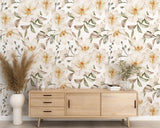 White Magnolia Blossom Flower Peel and Stick Wall Mural - FL031