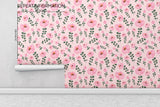 Pink Flowers Peel and Stick Wallpaper - FL032