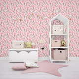 Pink Flowers Peel and Stick Wallpaper - FL032