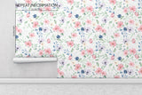 Watercolor Floral Peel and Stick Wallpaper - FL039