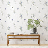Purple Minimal Flower Peel and Stick Wallpaper - FL1004