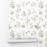 Purple Floral Peel and Stick Wallpaper - FL1014