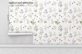 Purple Floral Peel and Stick Wallpaper - FL1014