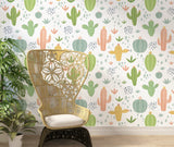 Boho Cactus Peel and Stick Wallpaper