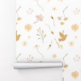 Beige Garden Peel and Stick Wallpaper