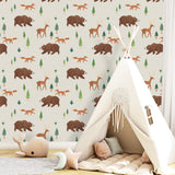 Forest Animal Peel and Stick Wallpaper