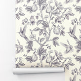 Hummingbirds and Flower Chinoiserie Peel and Stick Wallpaper - CH001