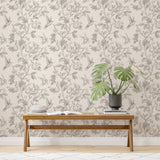 Hummingbirds and Flower Chinoiserie Peel and Stick Wallpaper - CH002