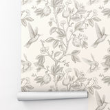 Hummingbirds and Flower Chinoiserie Peel and Stick Wallpaper - CH002