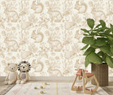 Beige Rabbit Peel and Stick Wall Mural