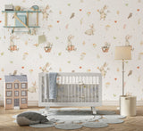 Watercolor Baby Bunnies Peel and Stick Wallpaper