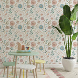 Boho Flowers Peel and Stick Wallpaper