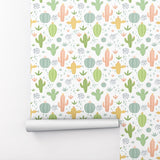 Boho Cactus Peel and Stick Wallpaper