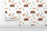 Forest Animal Peel and Stick Wallpaper