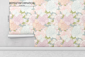 Peony Flower Peel and Stick Wallpaper - FL001