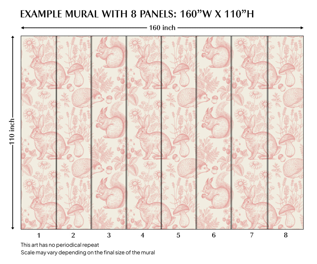 Pink Rabbit Peel and Stick Wall Mural - AN002