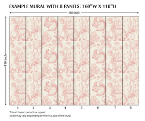Pink Rabbit Peel and Stick Wall Mural - AN002