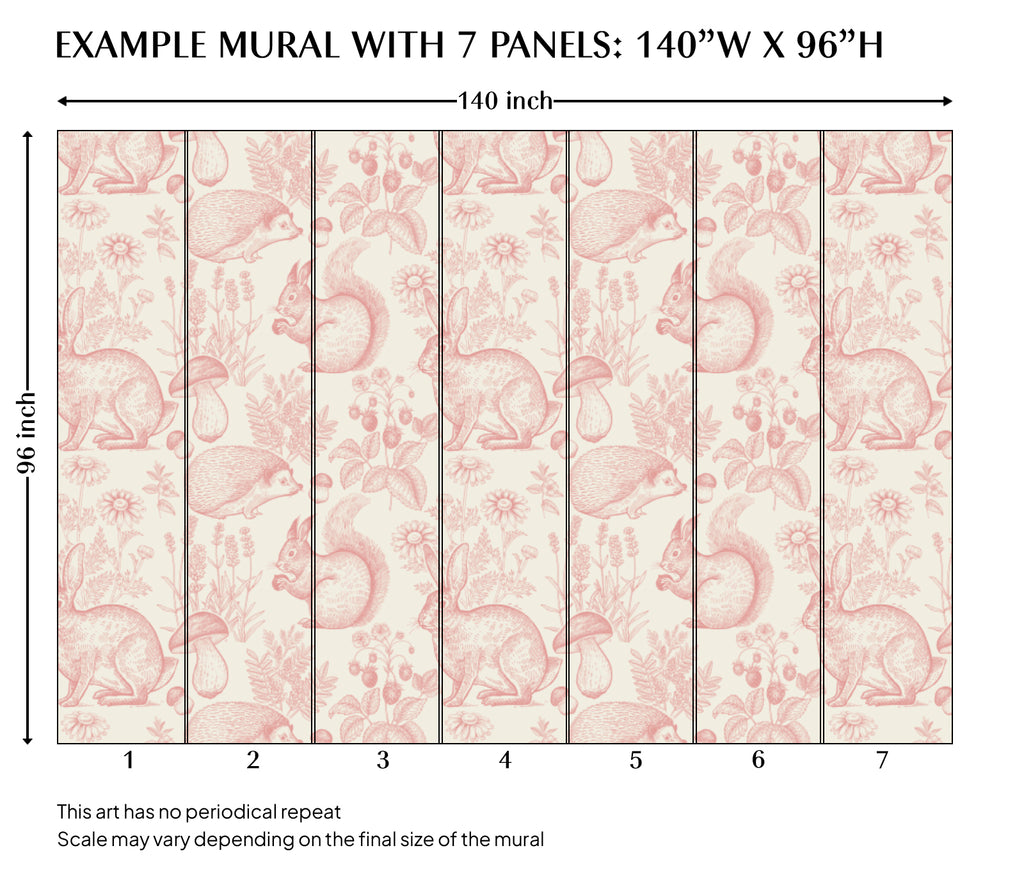 Pink Rabbit Peel and Stick Wall Mural - AN002