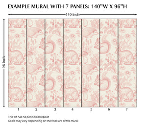 Pink Rabbit Peel and Stick Wall Mural - AN002