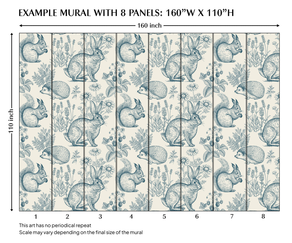 Green Rabbit Peel and Stick Wall Mural - AN003