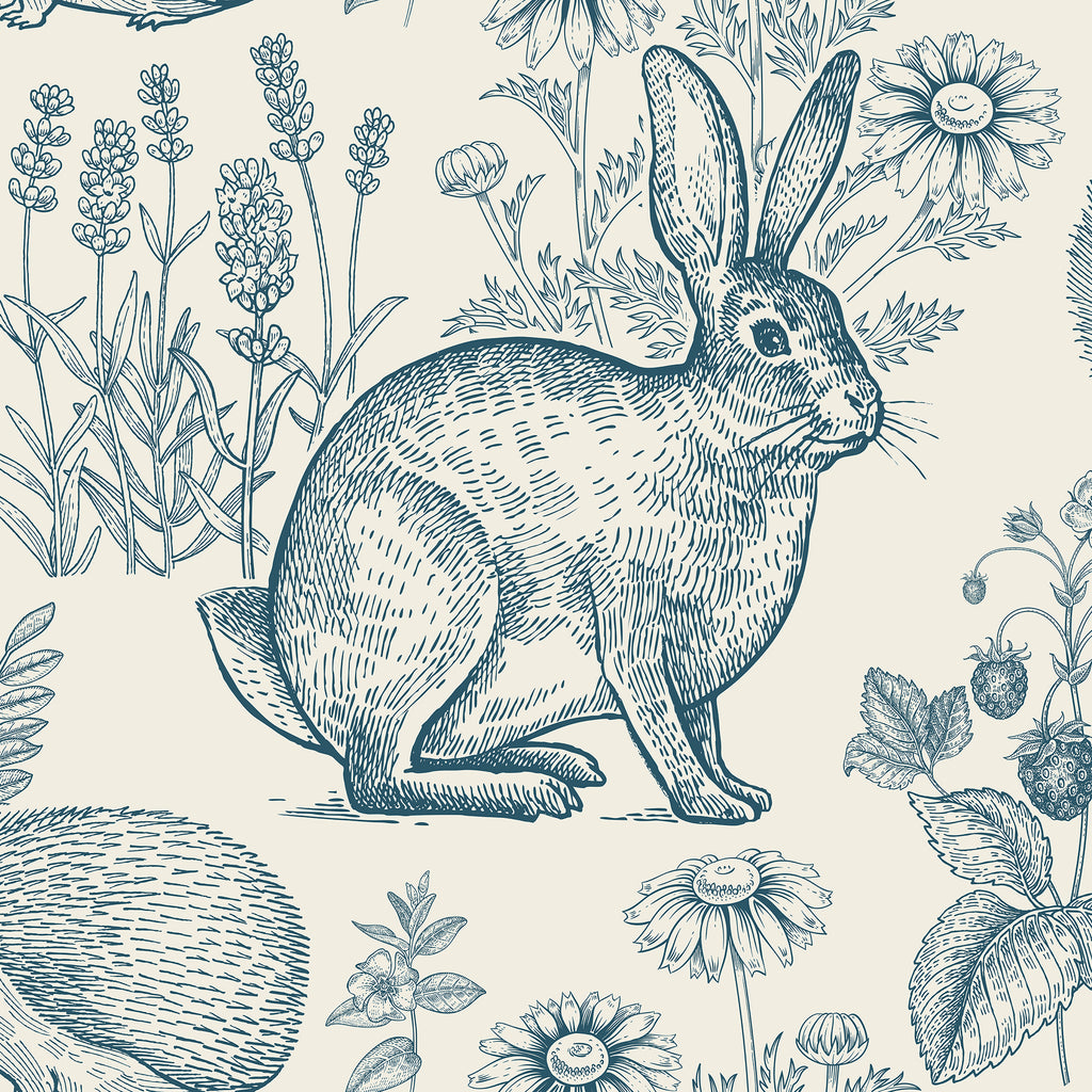 Green Rabbit Peel and Stick Wall Mural - AN003