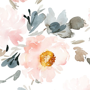Watercolor Floral Peel and Stick Wallpaper - FL004