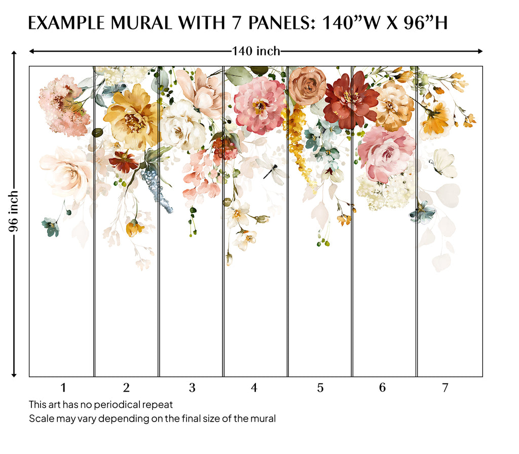 Summer Flower Peel and Stick Wall Mural - FL005
