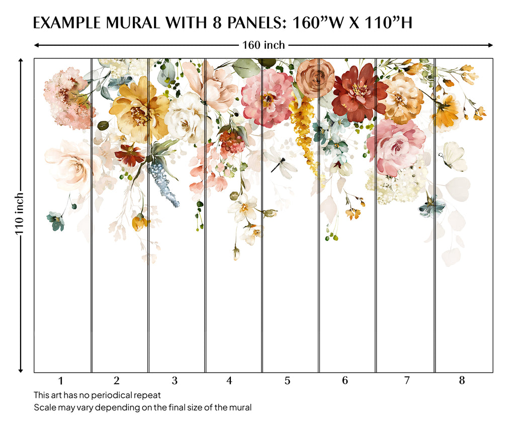 Summer Flower Peel and Stick Wall Mural - FL005