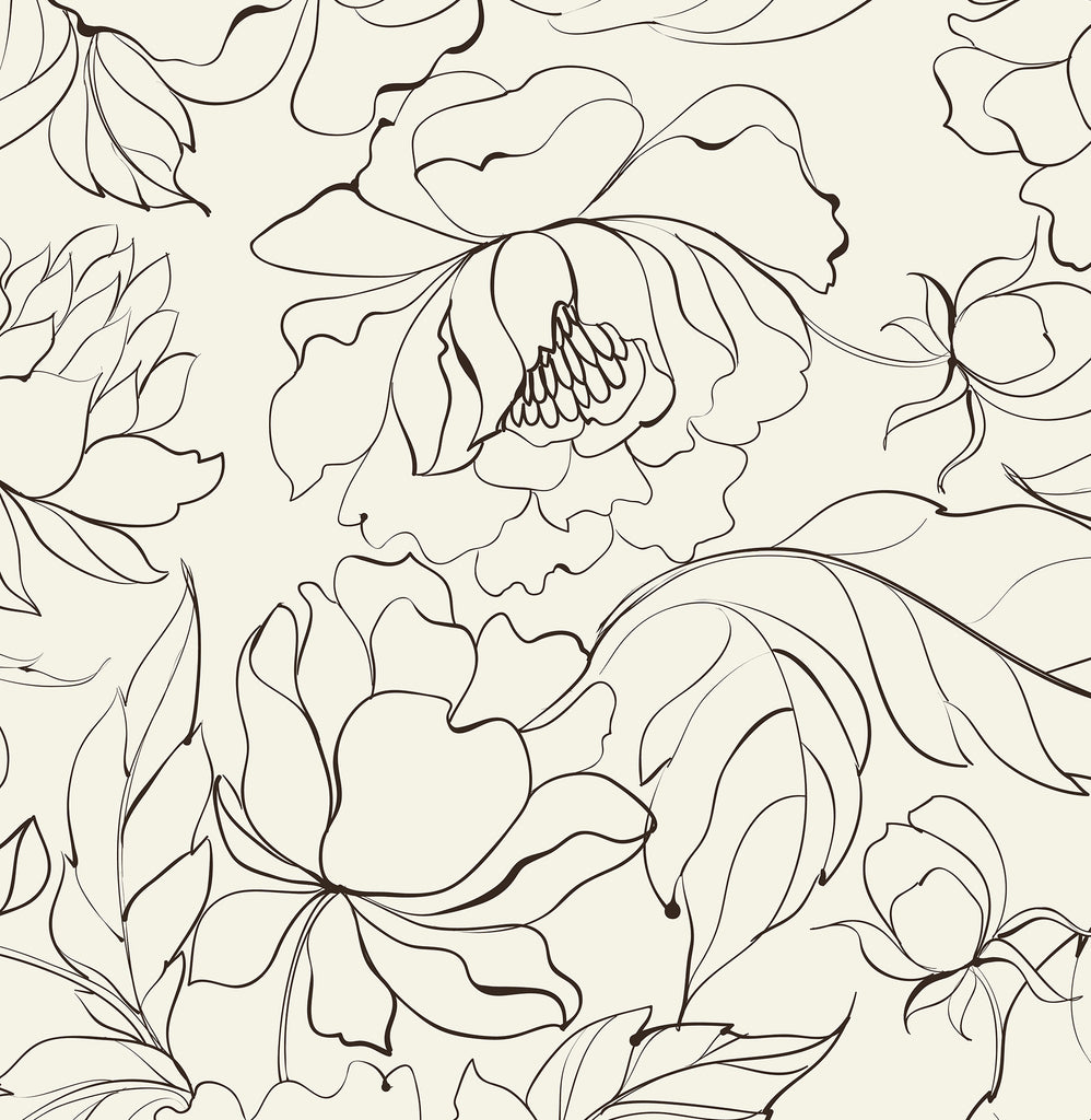 Boho Peonies Flower Peel and Stick Wallpaper - FL009