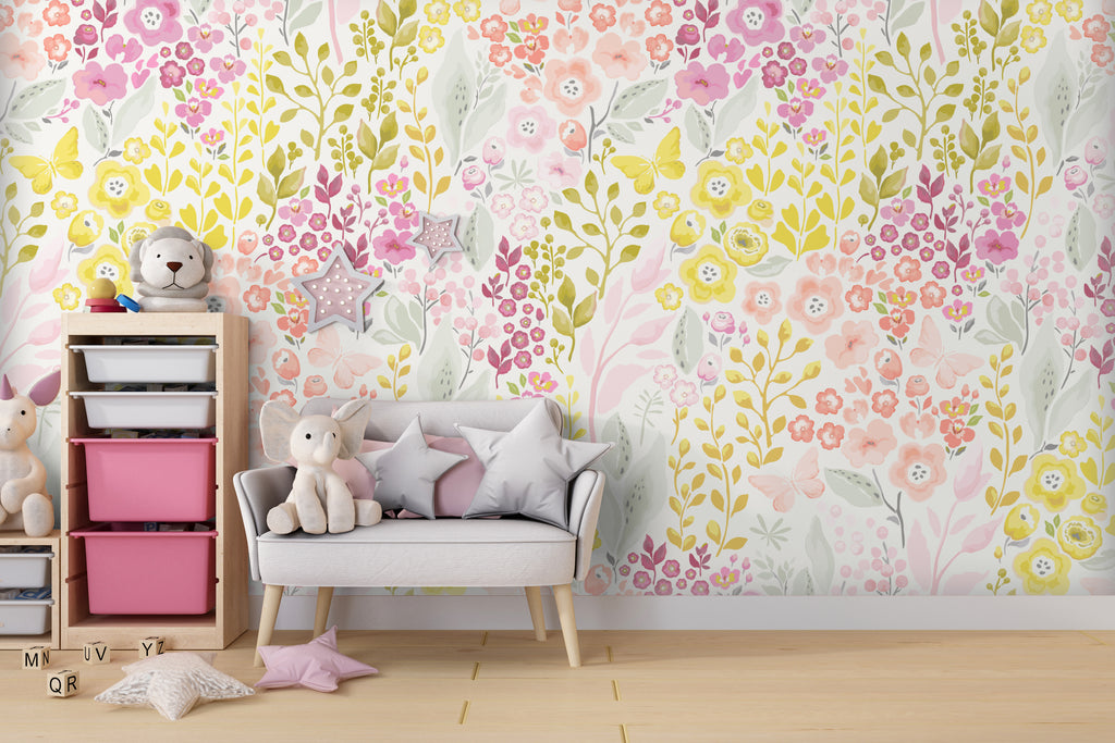 Flowers Garden Peel and Stick Wall Mural - FL012