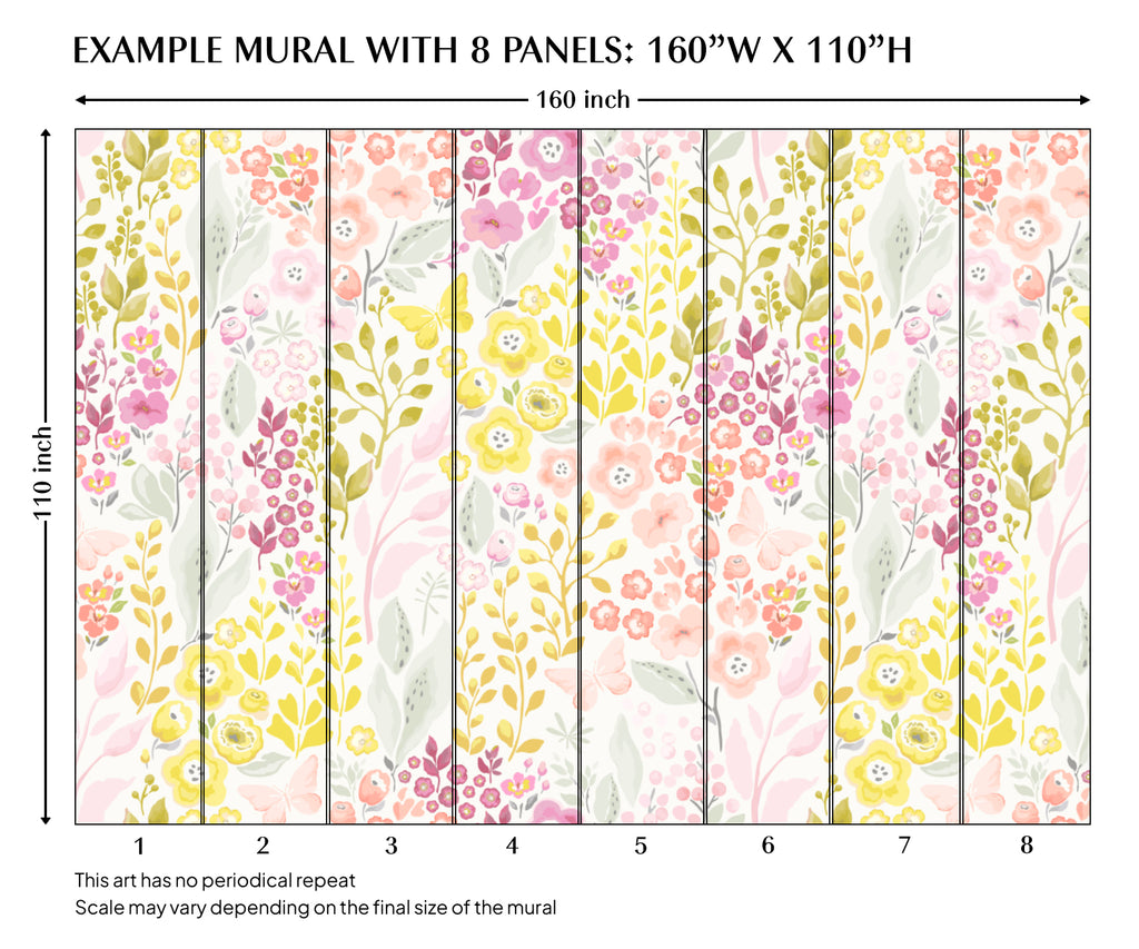 Flowers Garden Peel and Stick Wall Mural - FL012