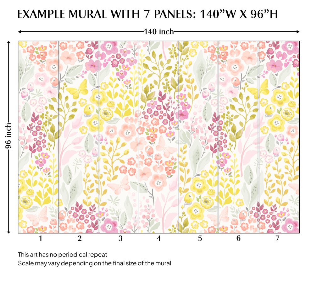 Flowers Garden Peel and Stick Wall Mural - FL012