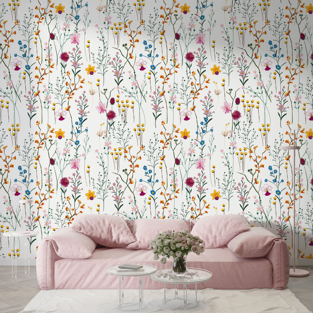 Summer Wild Flowers Peel and Stick Wall Mural -FL013