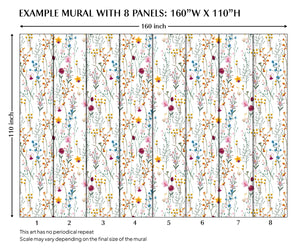 Summer Wild Flowers Peel and Stick Wall Mural -FL013