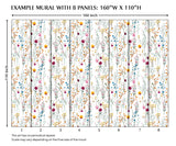 Summer Wild Flowers Peel and Stick Wall Mural -FL013