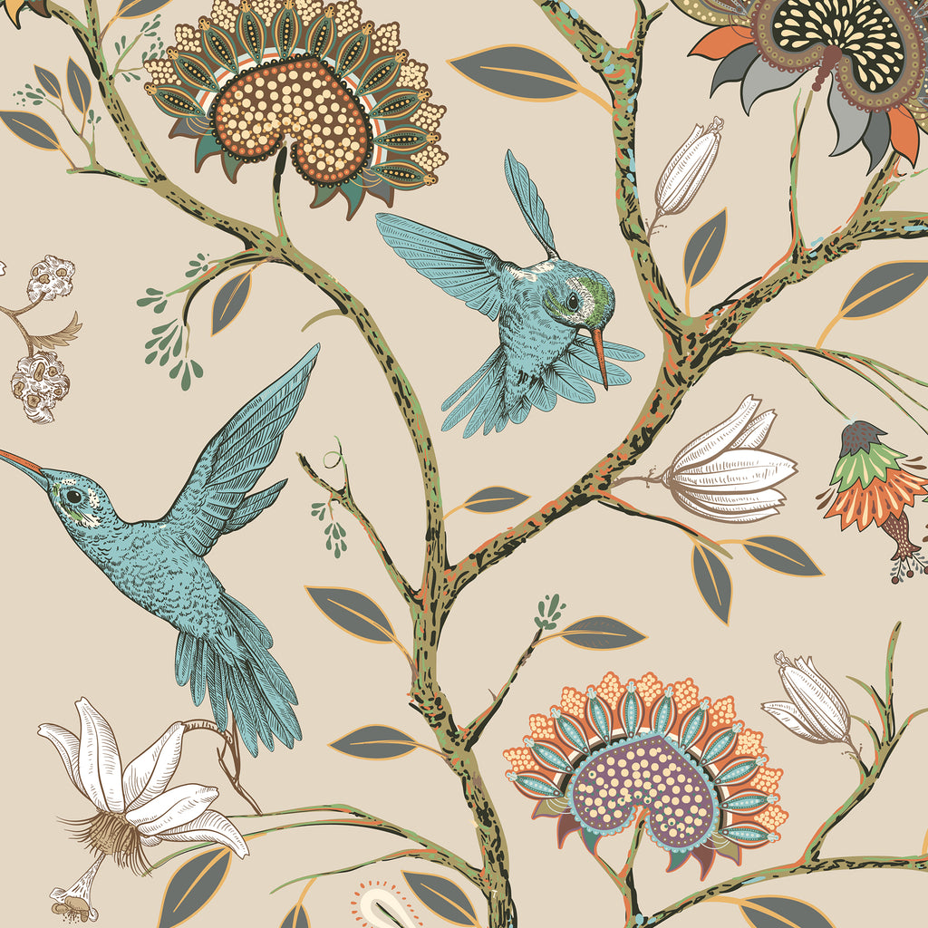 Blue Bird Chinoiserie Peel and Stick Wall Mural - CH014