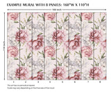 Pink Peony Peel and Stick Wall Mural - FL017