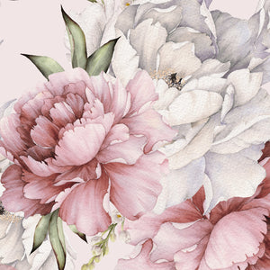 Pink Peony Peel and Stick Wall Mural - FL017
