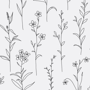 Minimal Floral Peel and Stick Wall Mural - FL020