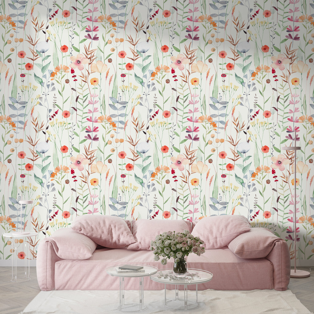 Watercolor Wildfloral Peel and Stick Wall Mural - FL021
