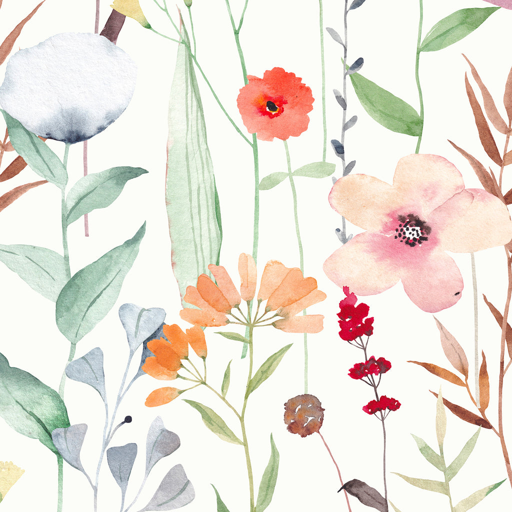 Watercolor Wildfloral Peel and Stick Wall Mural - FL021
