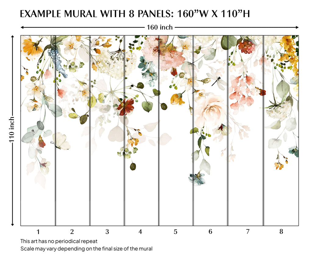 Floral Garden Peel and Stick Wall Mural - FL023