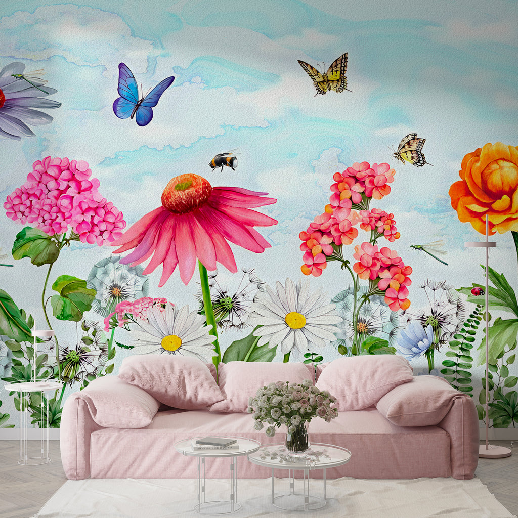 Floral Garden Peel and Stick Wall Mural - FL026