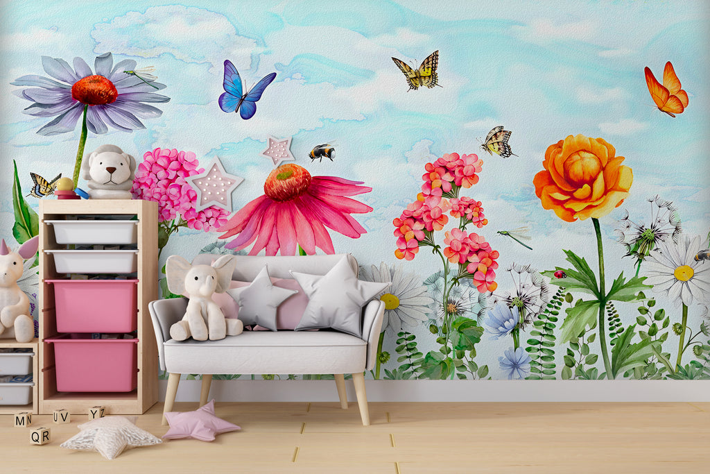 Floral Garden Peel and Stick Wall Mural - FL026