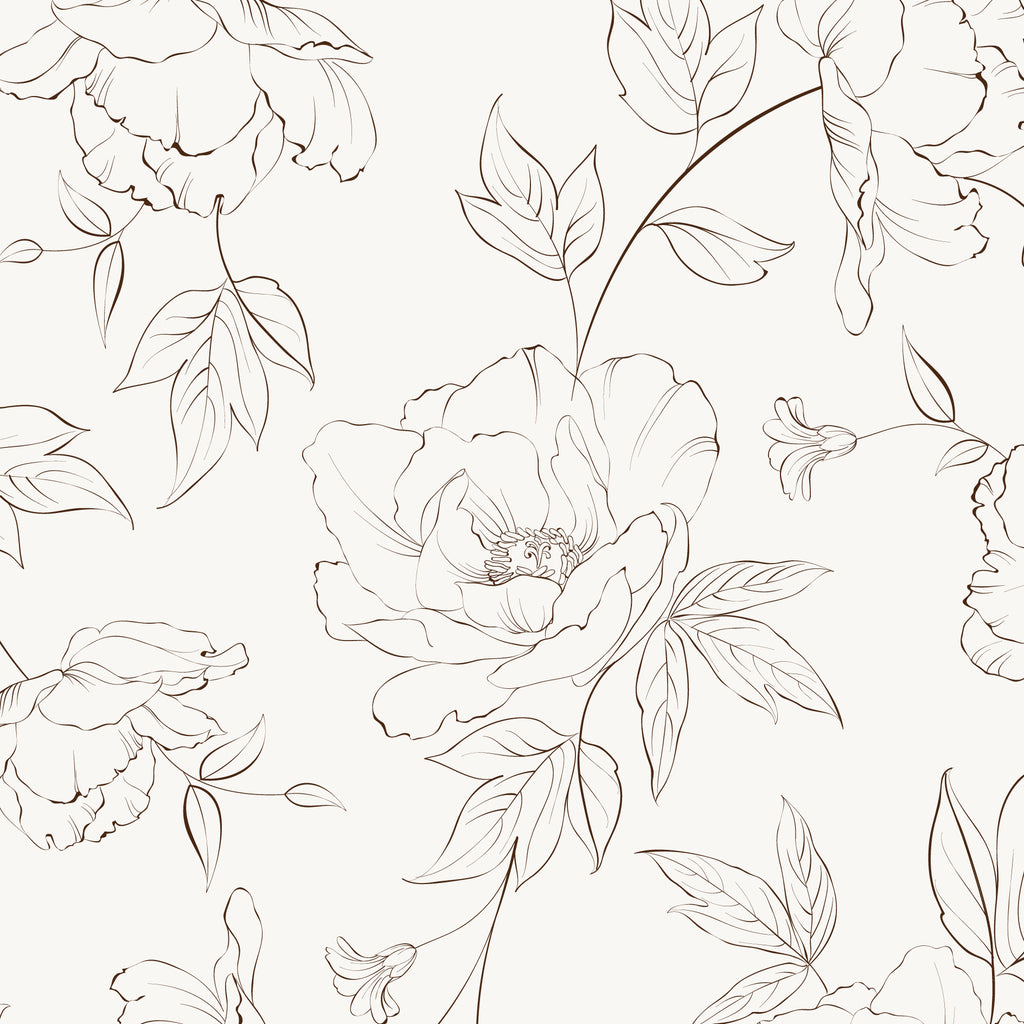 Minimal Floral Peel and Stick Wall Mural - FL034