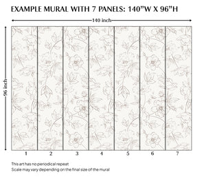 Minimal Floral Peel and Stick Wall Mural - FL034